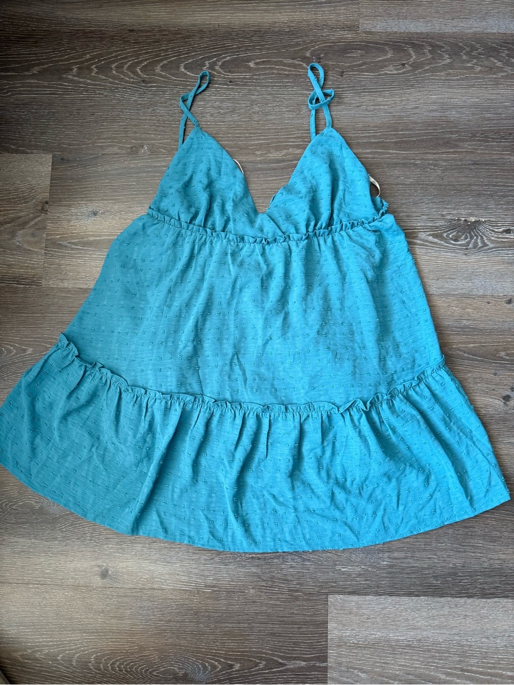 Forever 21 Teal Eyelet Ruffle Cami